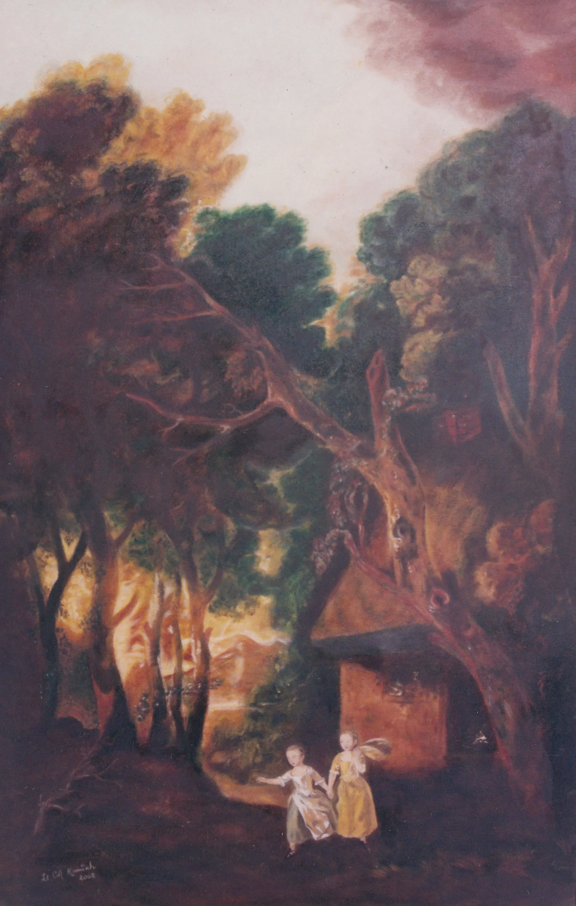 An adaptation of Gainsborough’s ‘Peasant Smoking at a Cottage Door’