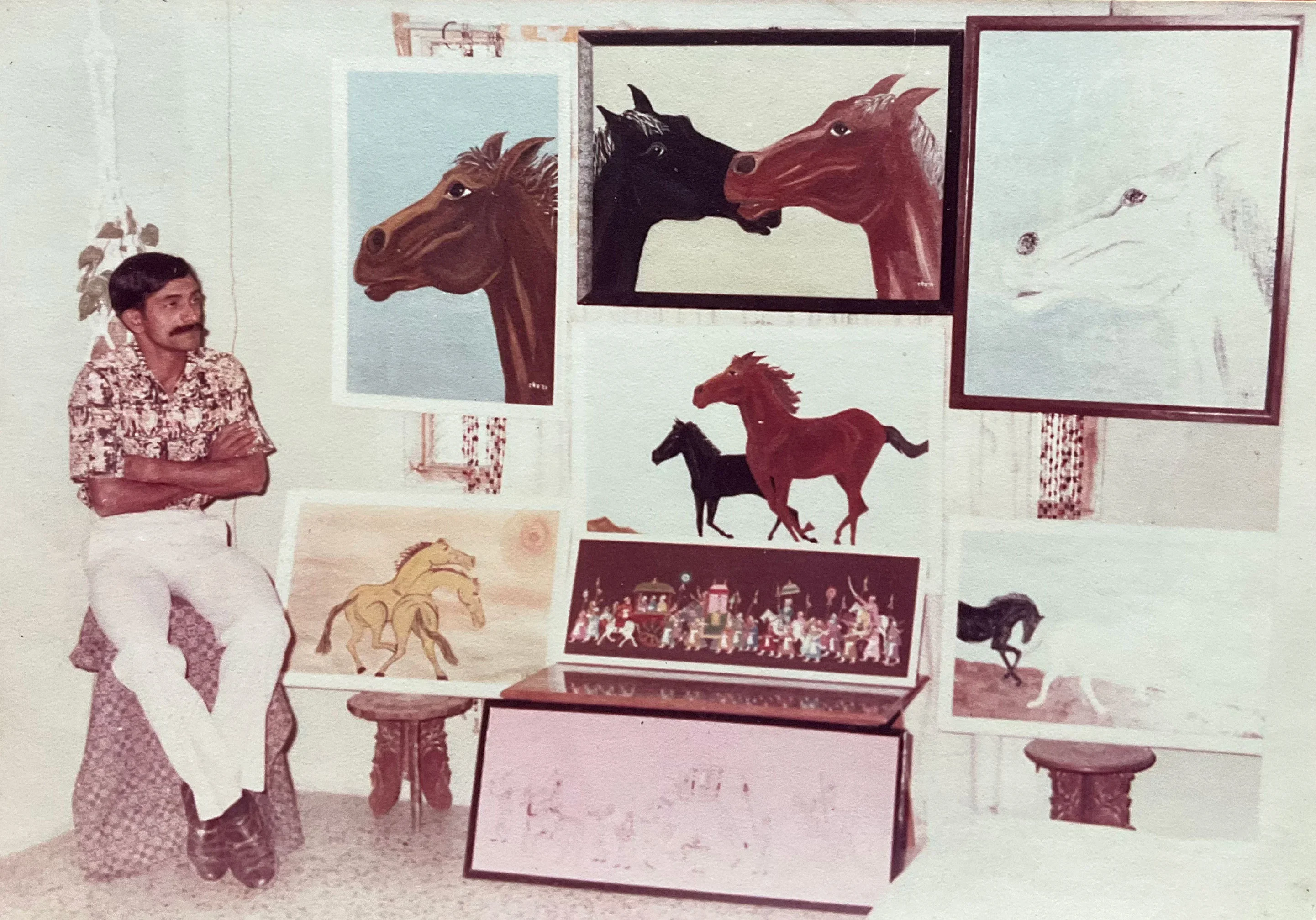 As a young Captain, display of my paintings at xyz, 1982